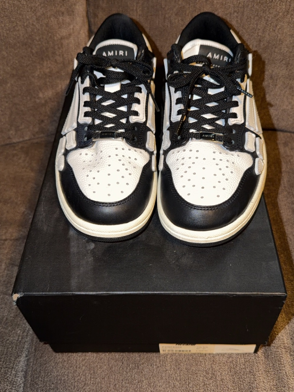 Amiri Skel Top Low Black/White Size 8 Men